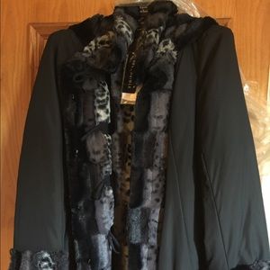 Dennis Basso Reversible Faux Fur Coat